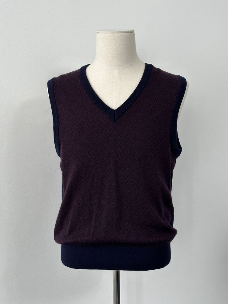 Yves Saint Laurent 1990s Wool Sleeveless V Neck Jumper - M image 1
