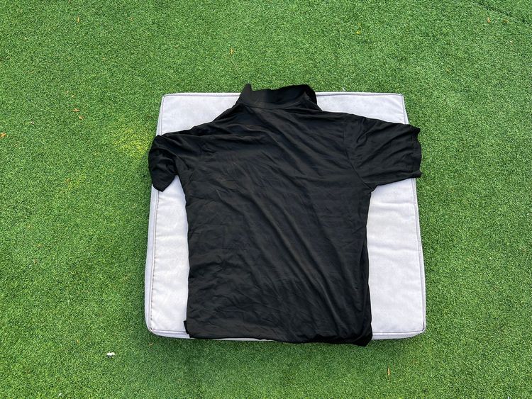 Adidas Black Short Sleeve Polo Shirt Large Climalite Mesh obraz 3
