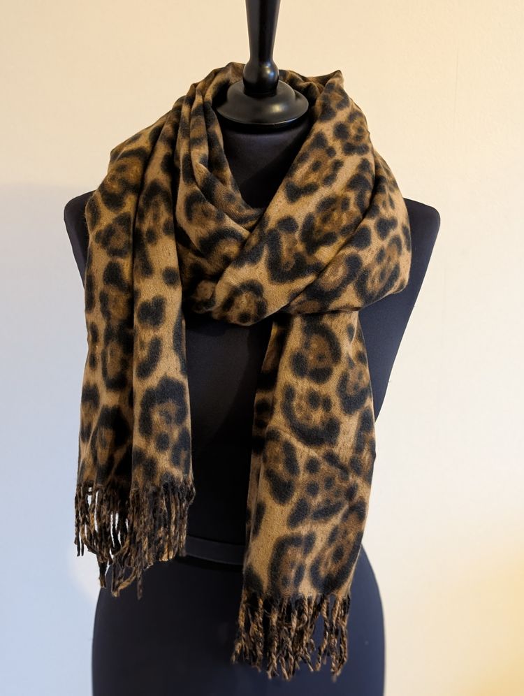 Other Pashmina 100% Cashmere Leopard Print Scarf/Shawl product image