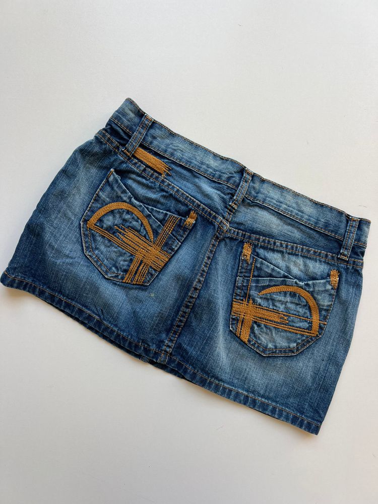 00s denim embroidered skirt- size S 5