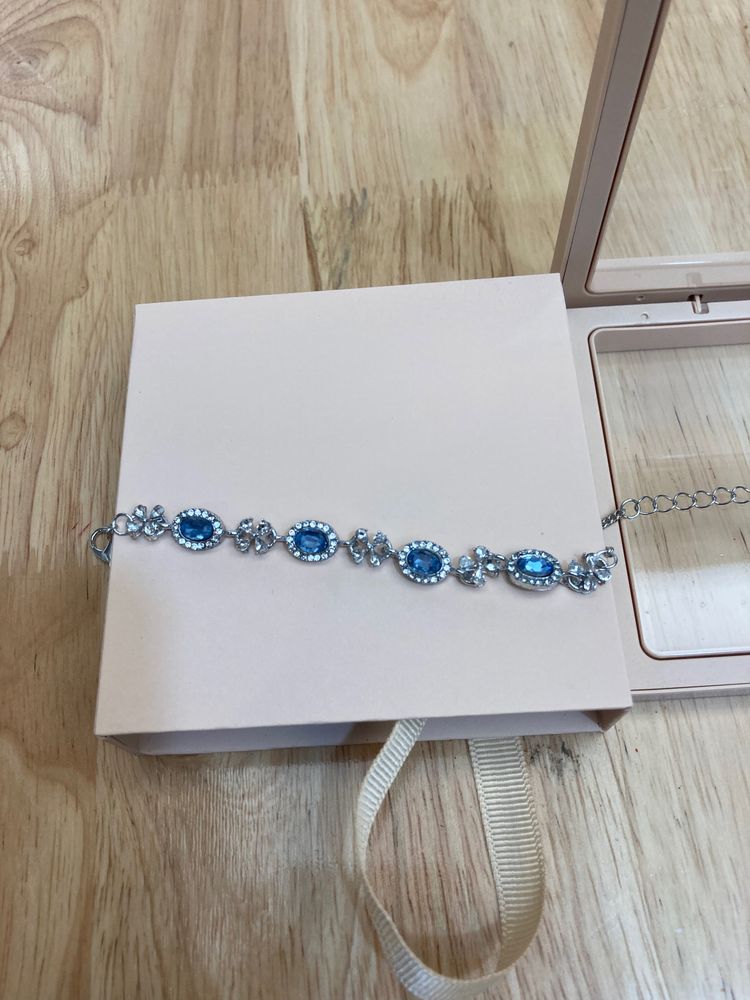 Silver Bracelet With Blue Stones imagen 2