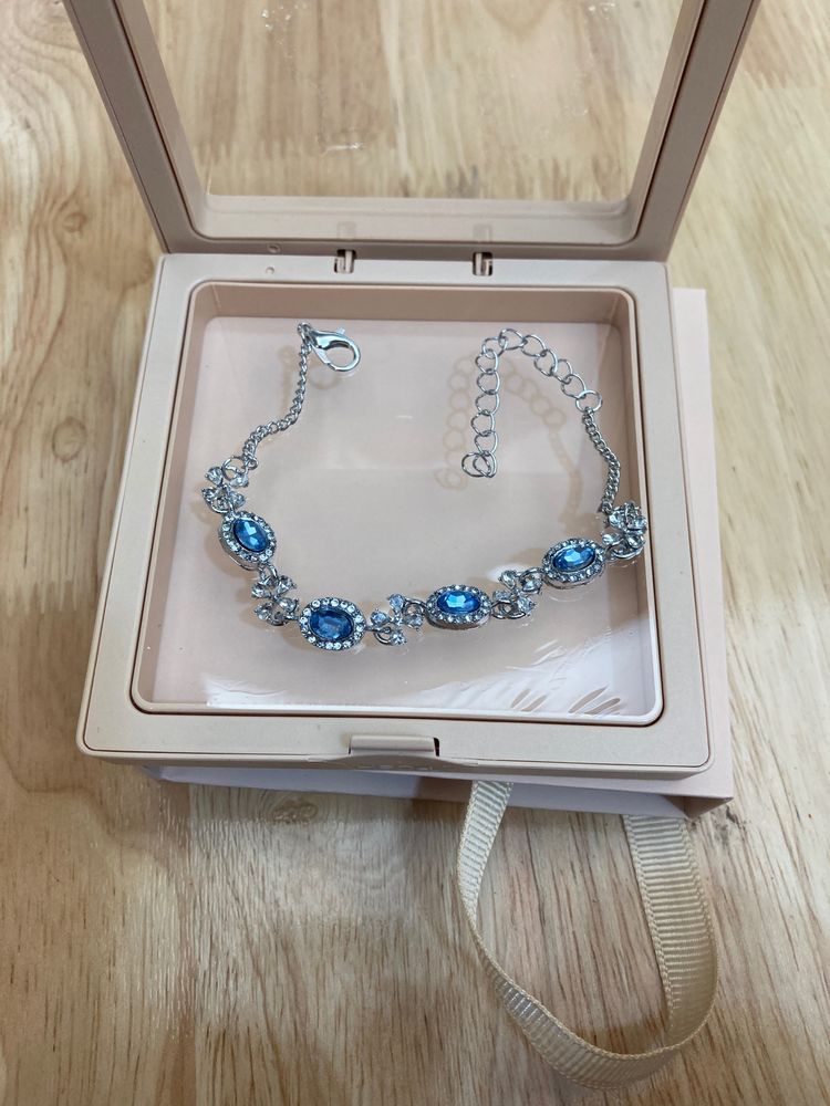 Silver Bracelet With Blue Stones imagen 1