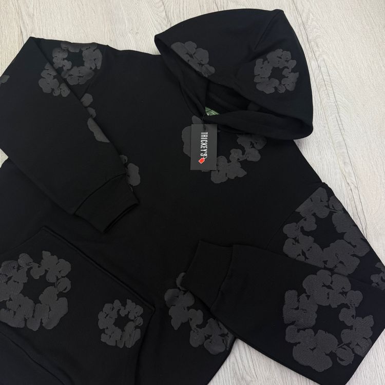 Denim Tears Men’s All Black Pullover Hoodie 4