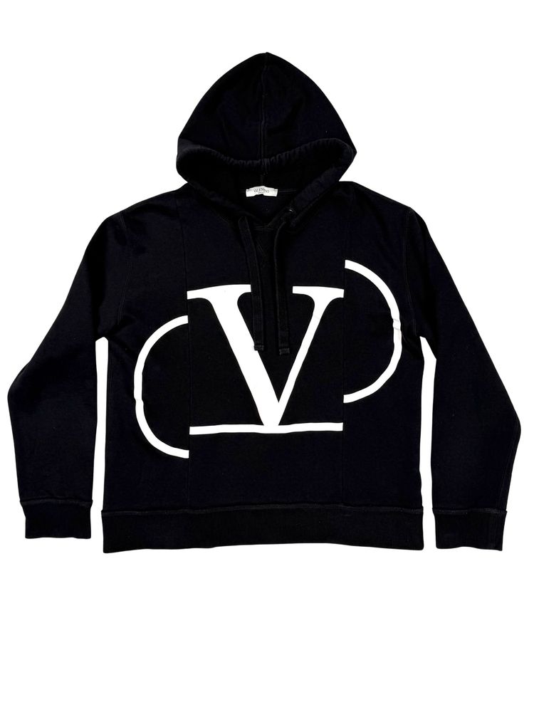 Valentino Garavani V Logo Hoodie - Black (564146083)