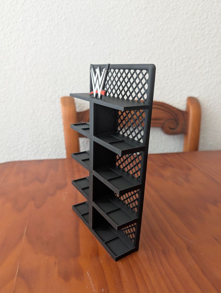 Black Display Shelf With Wwe Logo funko bitty 2
