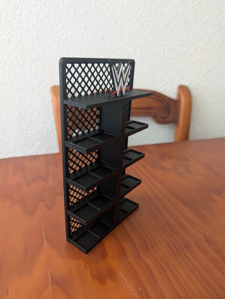 Black Display Shelf With Wwe Logo funko bitty 3