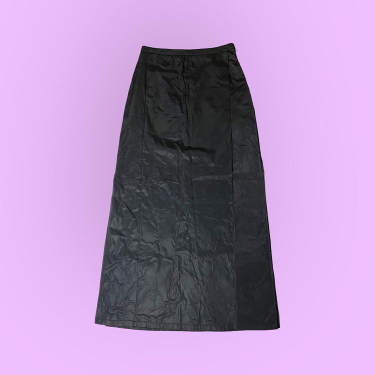 90s 00s PVC maxi skirt with kangaroo pocket and slits on the sides   image 4