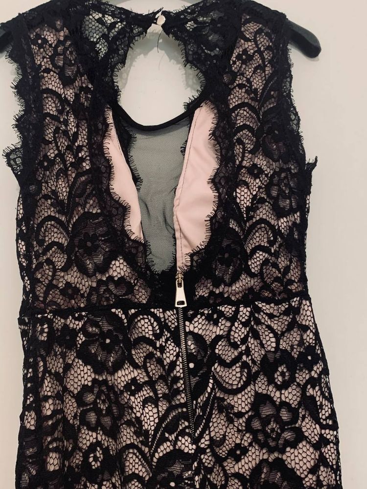 Black Lace Sleeveless Dress 7