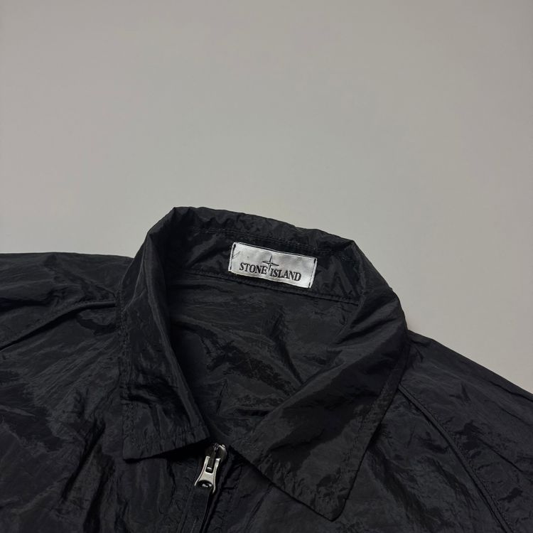 Stone Island Black Nylon Metal Shimmer Overshirt - Large image 2