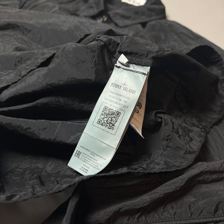 Stone Island Black Nylon Metal Shimmer Overshirt - Large image 4