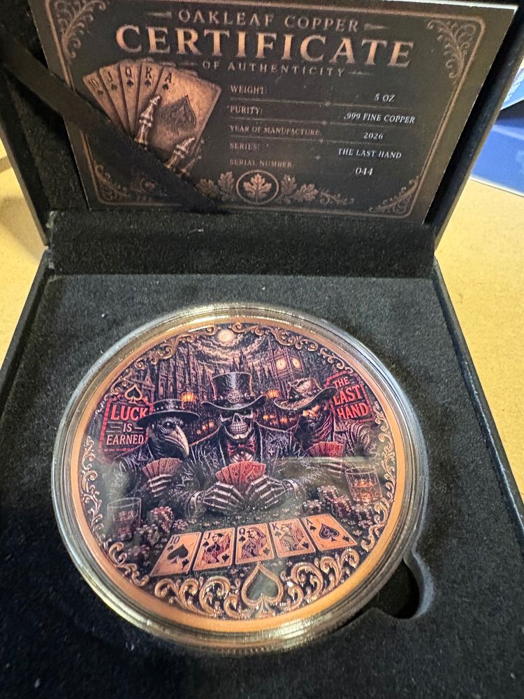 Oakleaf Copper The Last Hand 5 Oz Copper Coin 2