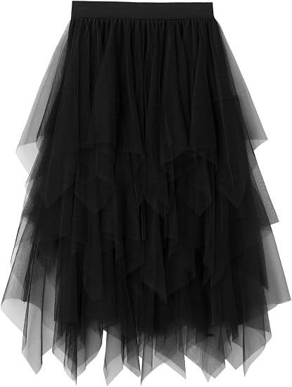 Black Layered Tulle Skirt image 1