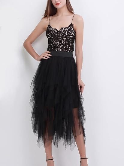 Black Layered Tulle Skirt image 2