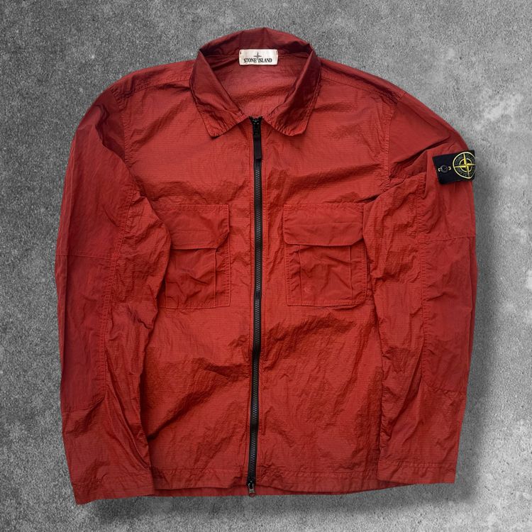 Stone Island Zip Overshirt Jacket Men's Medium Red image 1