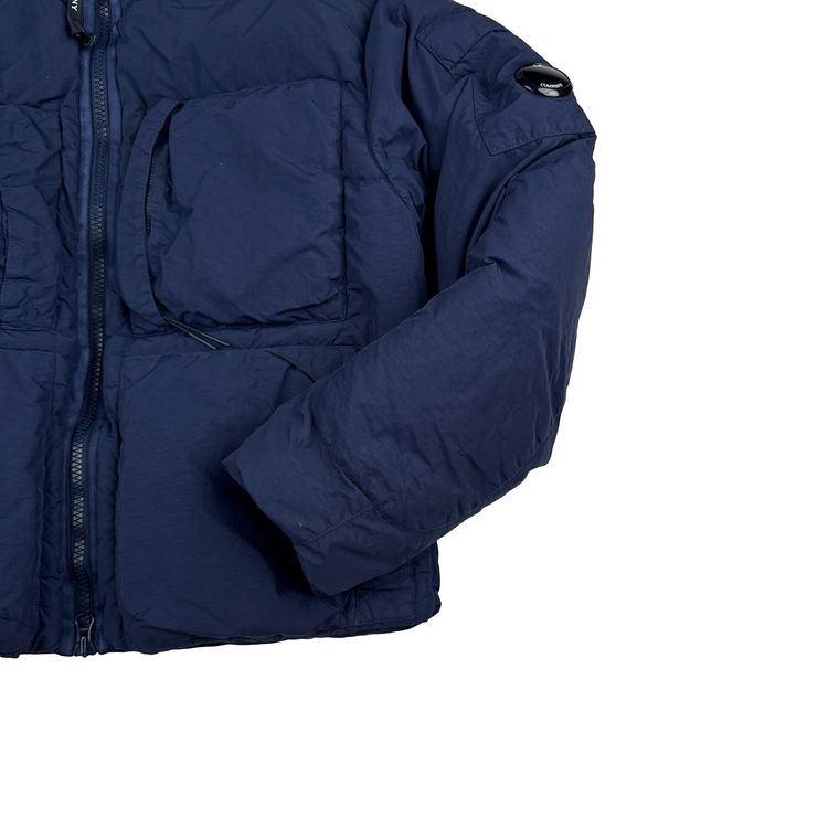 CP Company Navy Flatt Nylon Down Filled Lens Viewer Puffer Jacket - Small image 5