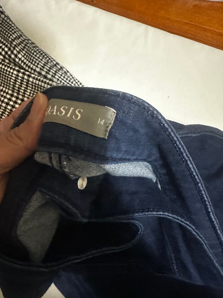 Bundle Oasis Navy Blue Pants And Black White Checkered Pants imagen 2
