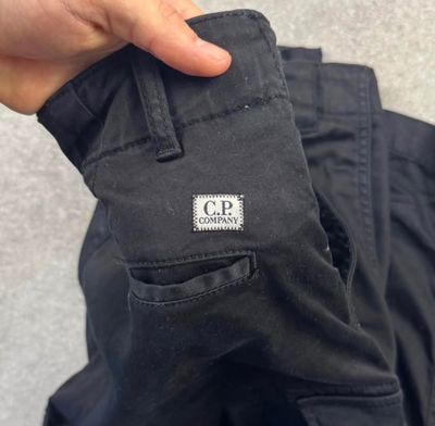C.P. Company Black Ergonomic Fit Cargo Pants 4