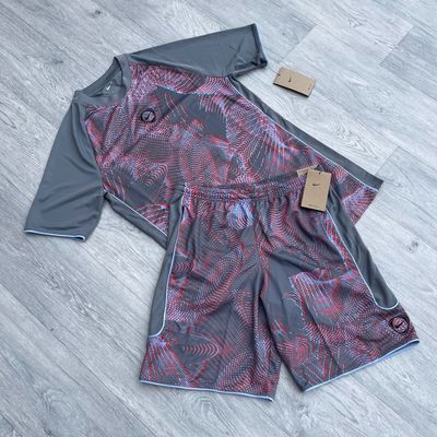 Nike Academy Strike+ Dri Fit Top and Shorts Set - Grey/Crimson