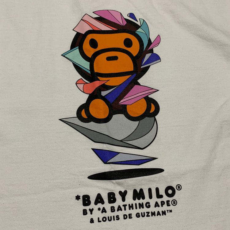 Bape Medium Louis De Guzman Baby Milo White Tee A Bathing Ape 2022 image 4