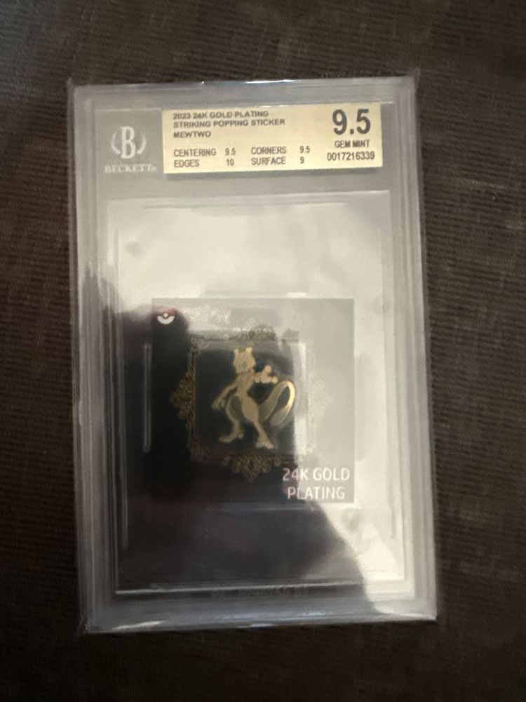 24K Gold Plating Mewtwo Sticker