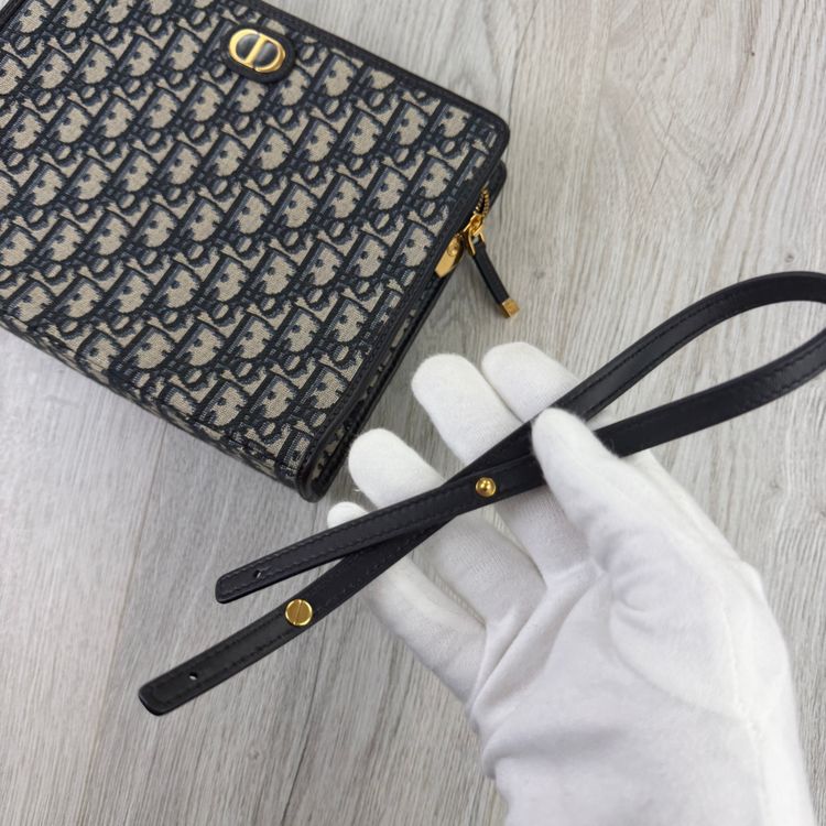 Christian Dior CD Beige Oblique Clutch Bag image 3