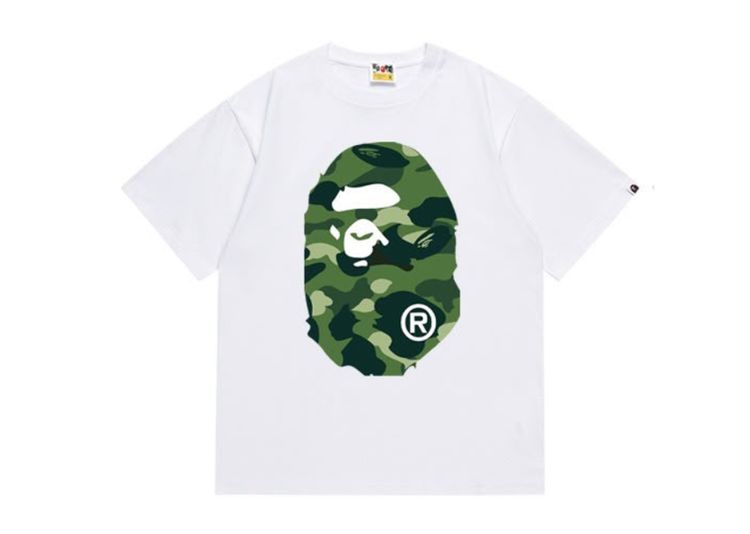 BAPE APE HEAD CAMOUFLAGE-PRINT TEE - WHITE image 1