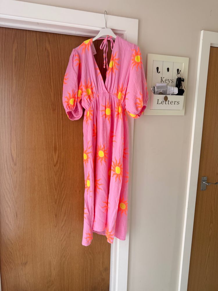 Pink Dress With Sun Print imagen 3