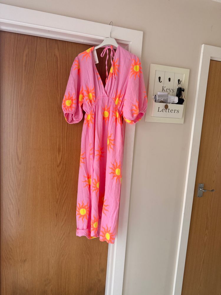 Pink Dress With Sun Print imagen 1