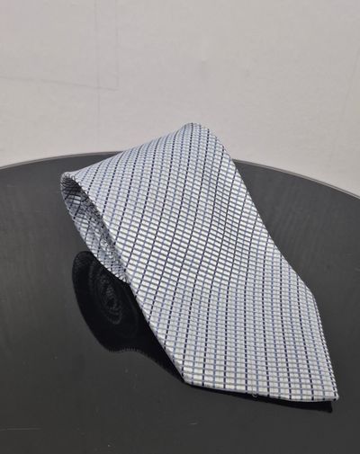 Marks & Spencer Mens Blue Checked Tie 100% Silk One Size Smart Formal Business