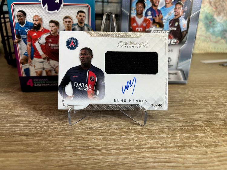 Paris Saint-Germain Nuno Mendes Signed Football Trading Card