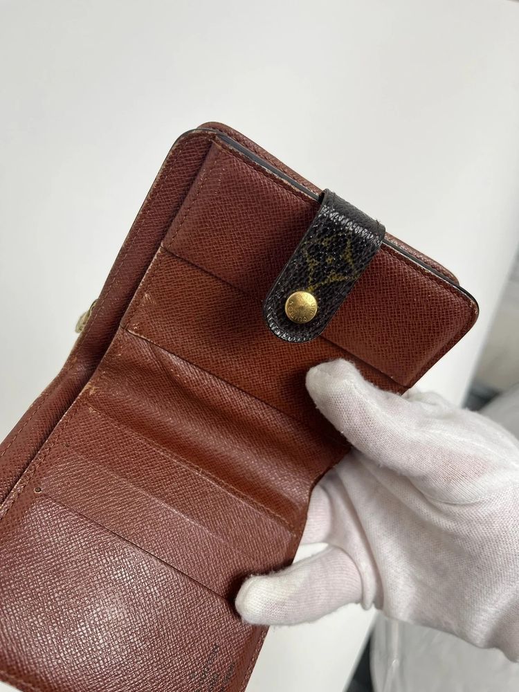 Louis Vuitton Vintage Brown Monogram Zip Wallet Coin Purse obraz 10