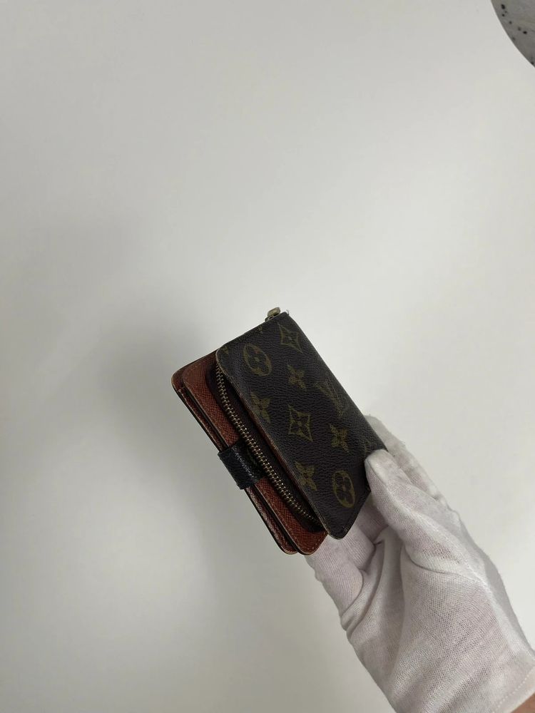 Louis Vuitton Vintage Brown Monogram Zip Wallet Coin Purse obraz 4