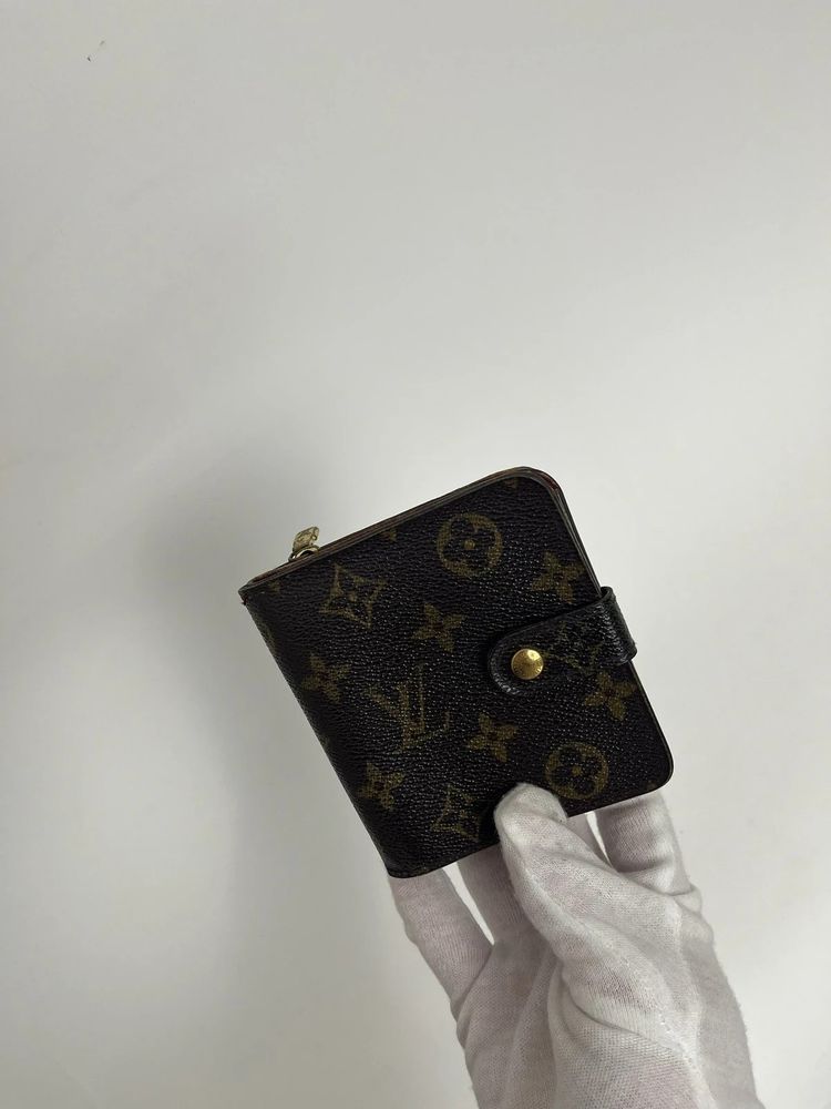 Louis Vuitton Vintage Brown Monogram Zip Wallet Coin Purse obraz 5