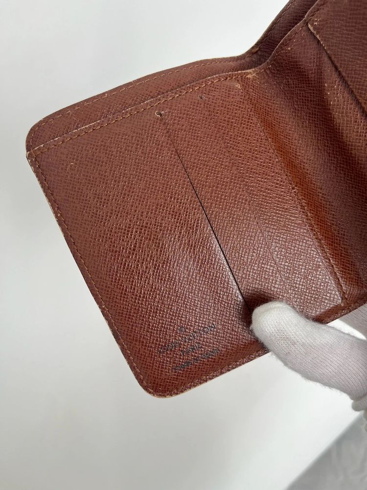 Louis Vuitton Vintage Brown Monogram Zip Wallet Coin Purse obraz 8