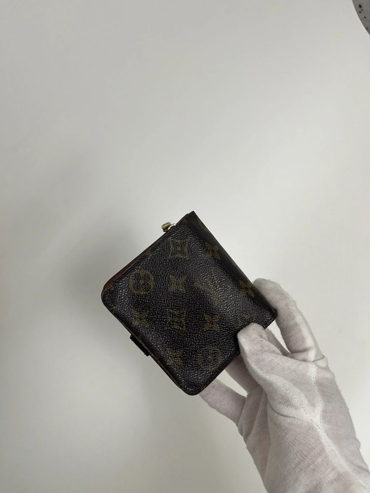 Louis Vuitton Vintage Brown Monogram Zip Wallet Coin Purse obraz 3