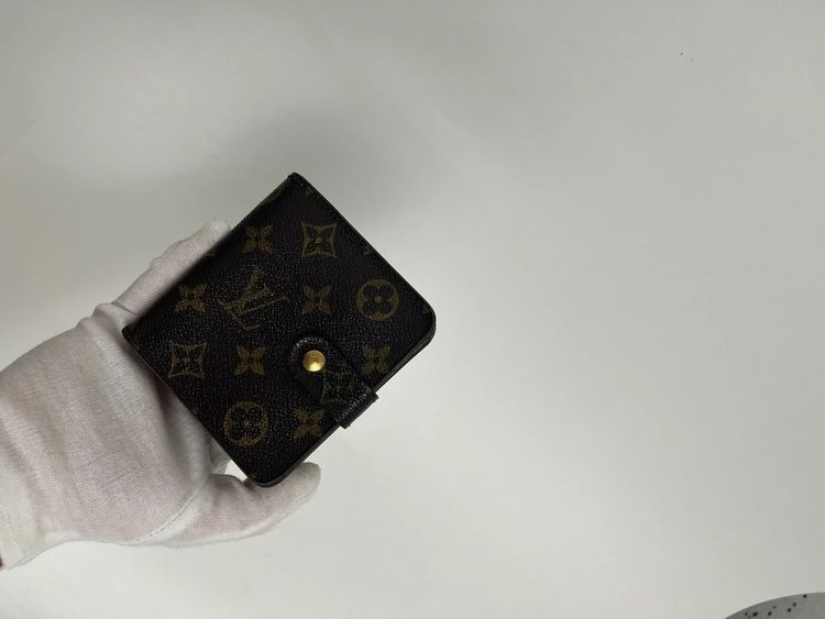 Louis Vuitton Vintage Brown Monogram Zip Wallet Coin Purse obraz 2