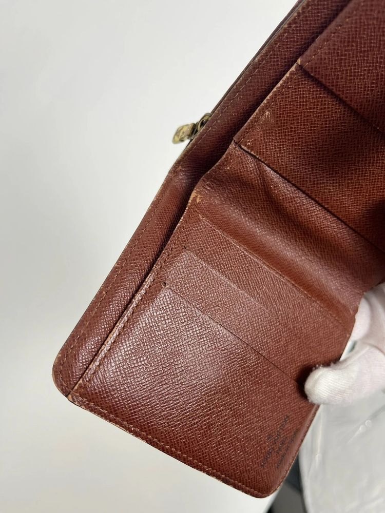 Louis Vuitton Vintage Brown Monogram Zip Wallet Coin Purse obraz 9