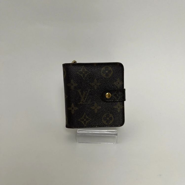 Louis Vuitton Vintage Brown Monogram Zip Wallet Coin Purse obraz 1