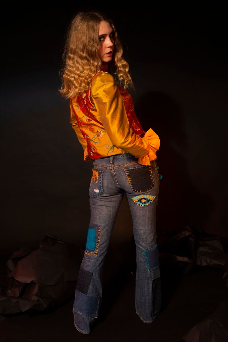 Patchwork Denim Jeans 3