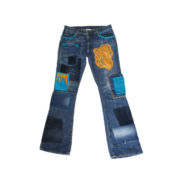 Patchwork Denim Jeans 2