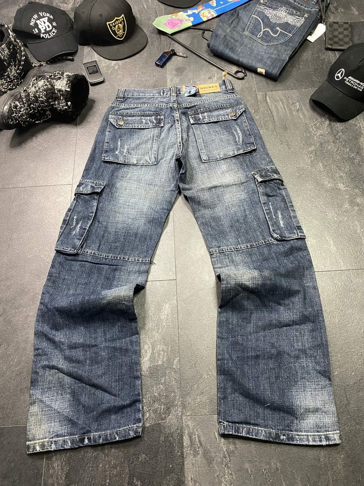Blue Denim Cargo Jeans imagen 2