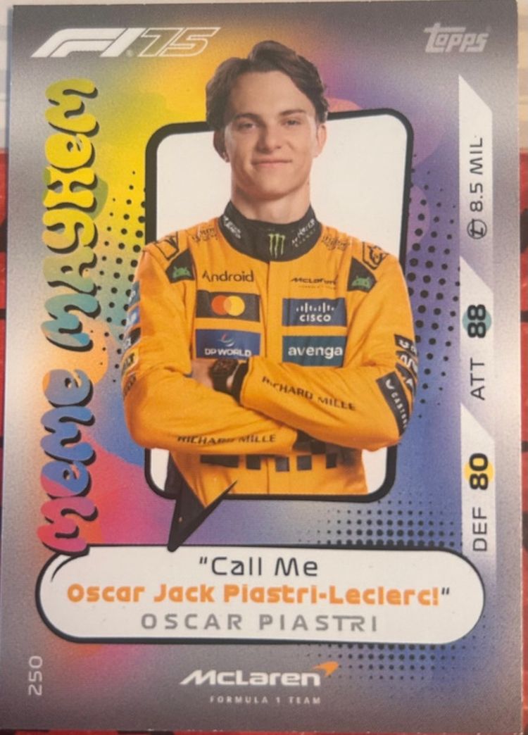 Oscar Piastri Pack 3 Cards F1 75 Formula 1 Trading Card imagen 3