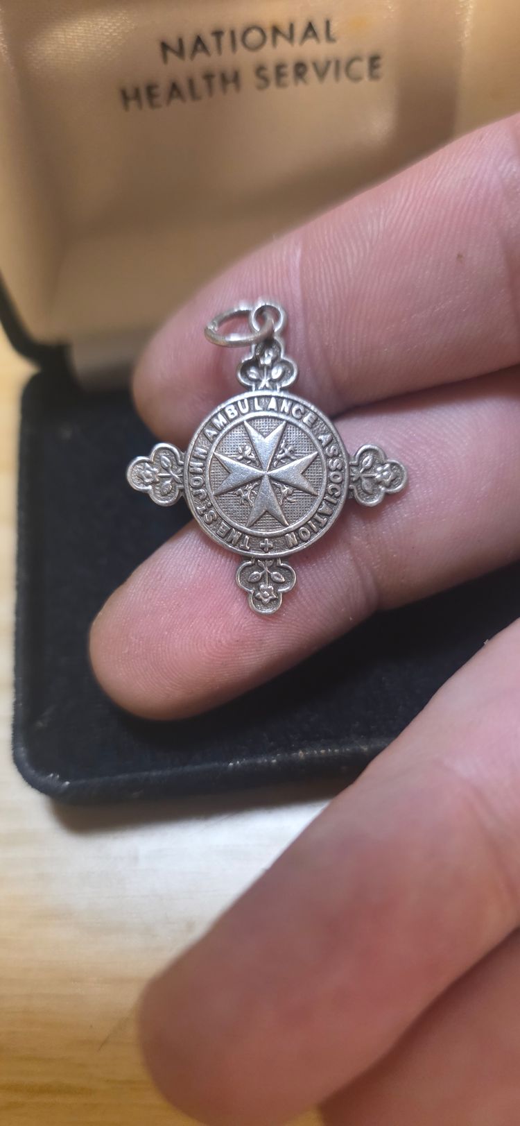 925 sterling silver Nhs Ambulance Service Medal Pendant image 4