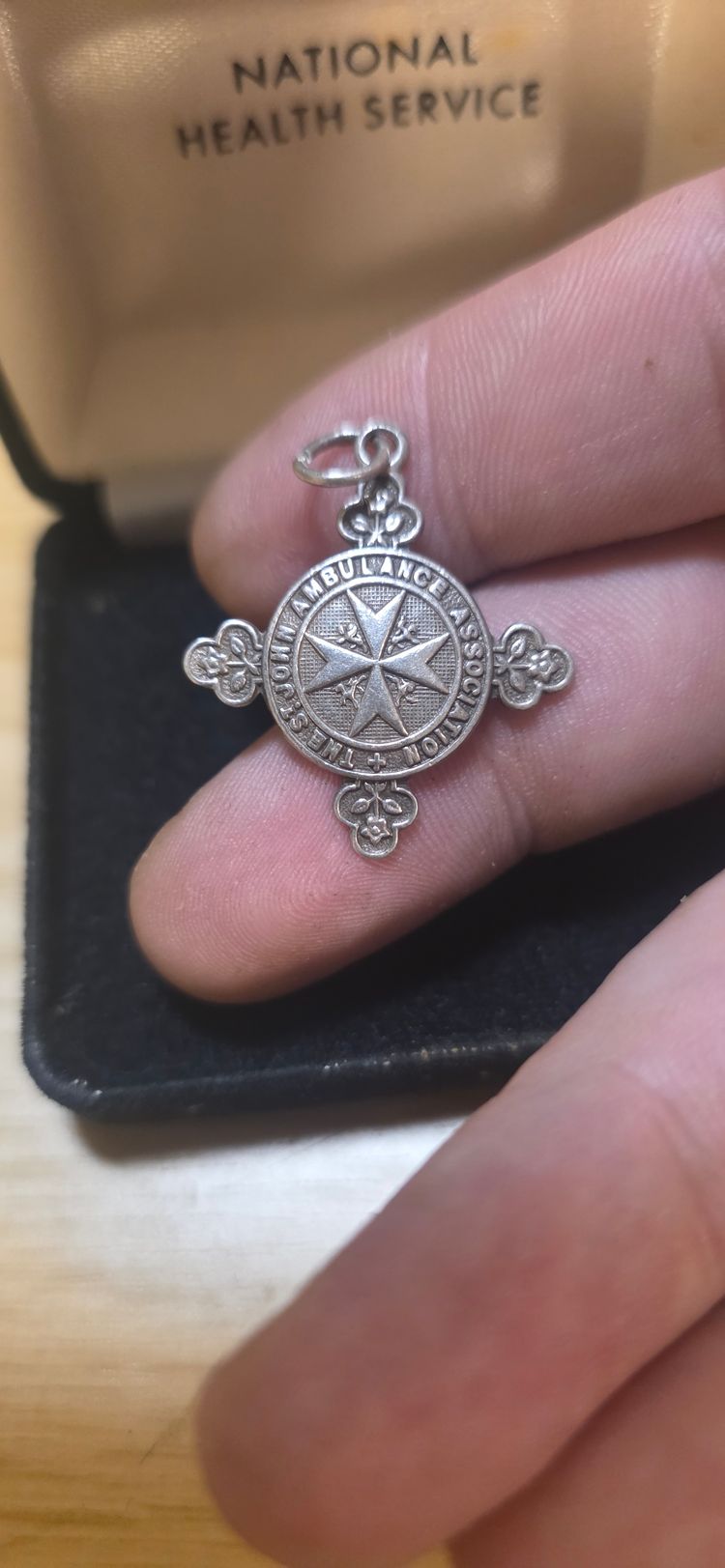 925 sterling silver Nhs Ambulance Service Medal Pendant image 3
