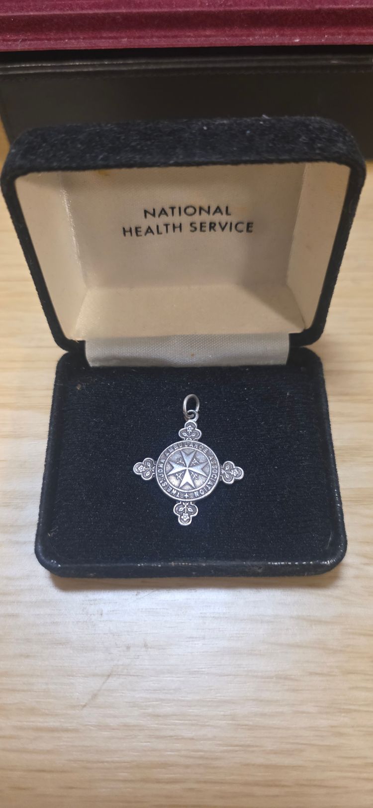 925 sterling silver Nhs Ambulance Service Medal Pendant image 2