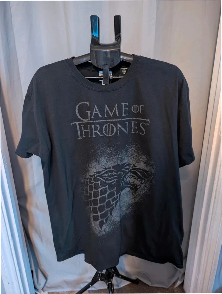 Game Of Thrones Official HBO Game of Thrones Stark Direwolf Black Graphic T Shirt XXL UK 18 20 product image