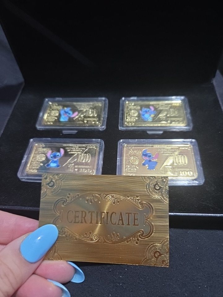 Gold Collectible Bars With Cartoon Character