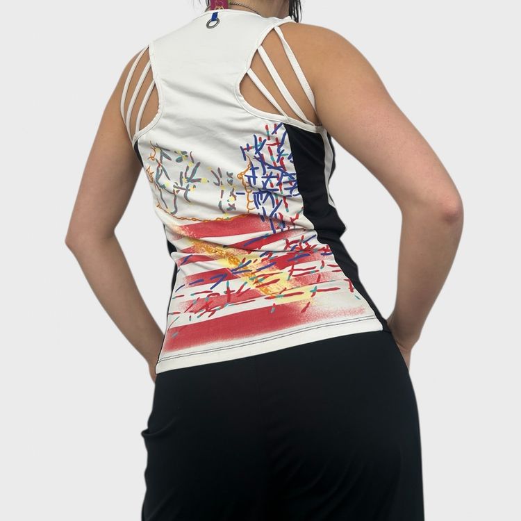 Save The Queen Graphic Cut Out Cage Top - M image 5