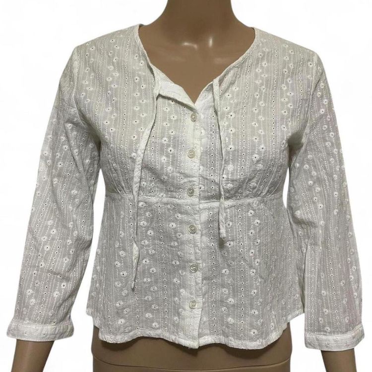 Other Y2K White Eyelet Button-Up cardigan size M product image