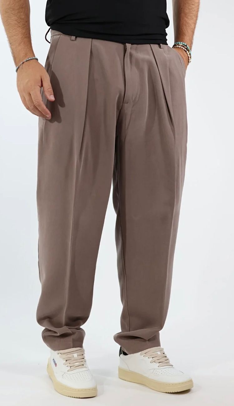Brown Pleated Trousers over D image 3